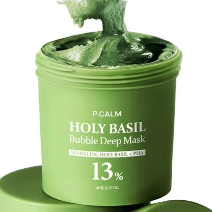 P.CALM Holy Basil Bubble Deep Mask jar