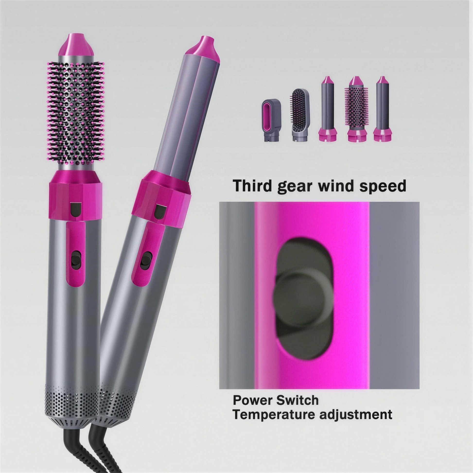 Hot Air Brush 5-in-1 with attachments — 4K