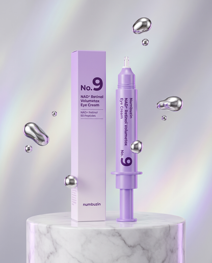 Numbuzin No.9 Eye Cream on marble podium