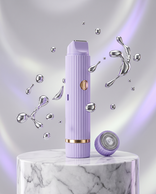 Double Head Electric Shaver on marble podium