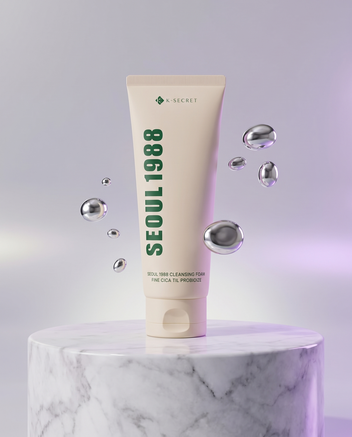 Seoul 1988 Cleansing Foam on marble podium