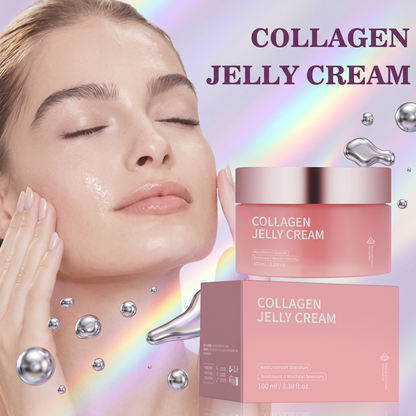 Collagen Jelly Firming Face Cream applied to skin for a firm glowing complexion